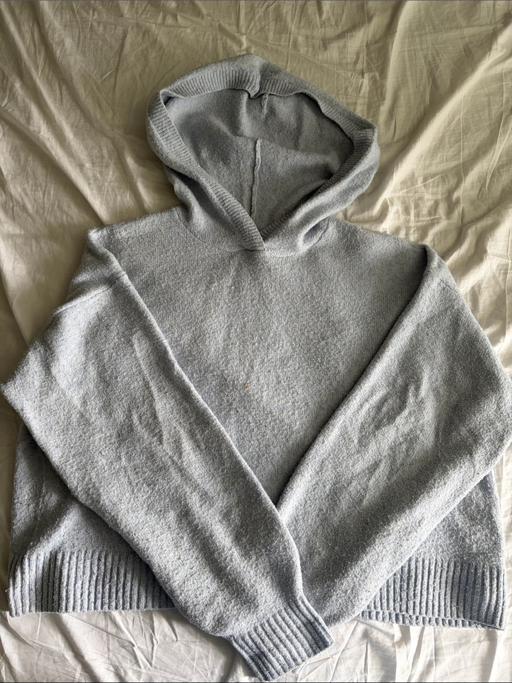Hollister Light Gray Crewneck Hooded Sweater